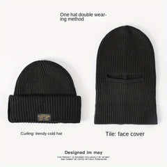 Winter Knitted Hat Balaclava 2 In 1 Cycling Beanie Hat