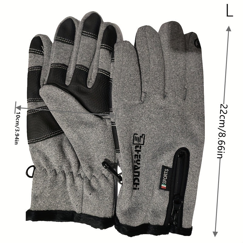 Men's Windproof Waterproof Touchscreen Gloves for Cold Weather Sports