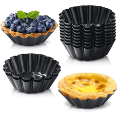 2pcs Reusable Egg Tart Mold Stainless Steel Baking Tool