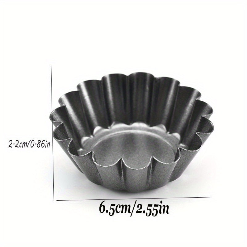 2pcs Reusable Egg Tart Mold Stainless Steel Baking Tool
