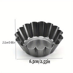2pcs Reusable Egg Tart Mold Stainless Steel Baking Tool