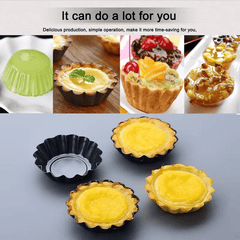 2pcs Reusable Egg Tart Mold Stainless Steel Baking Tool