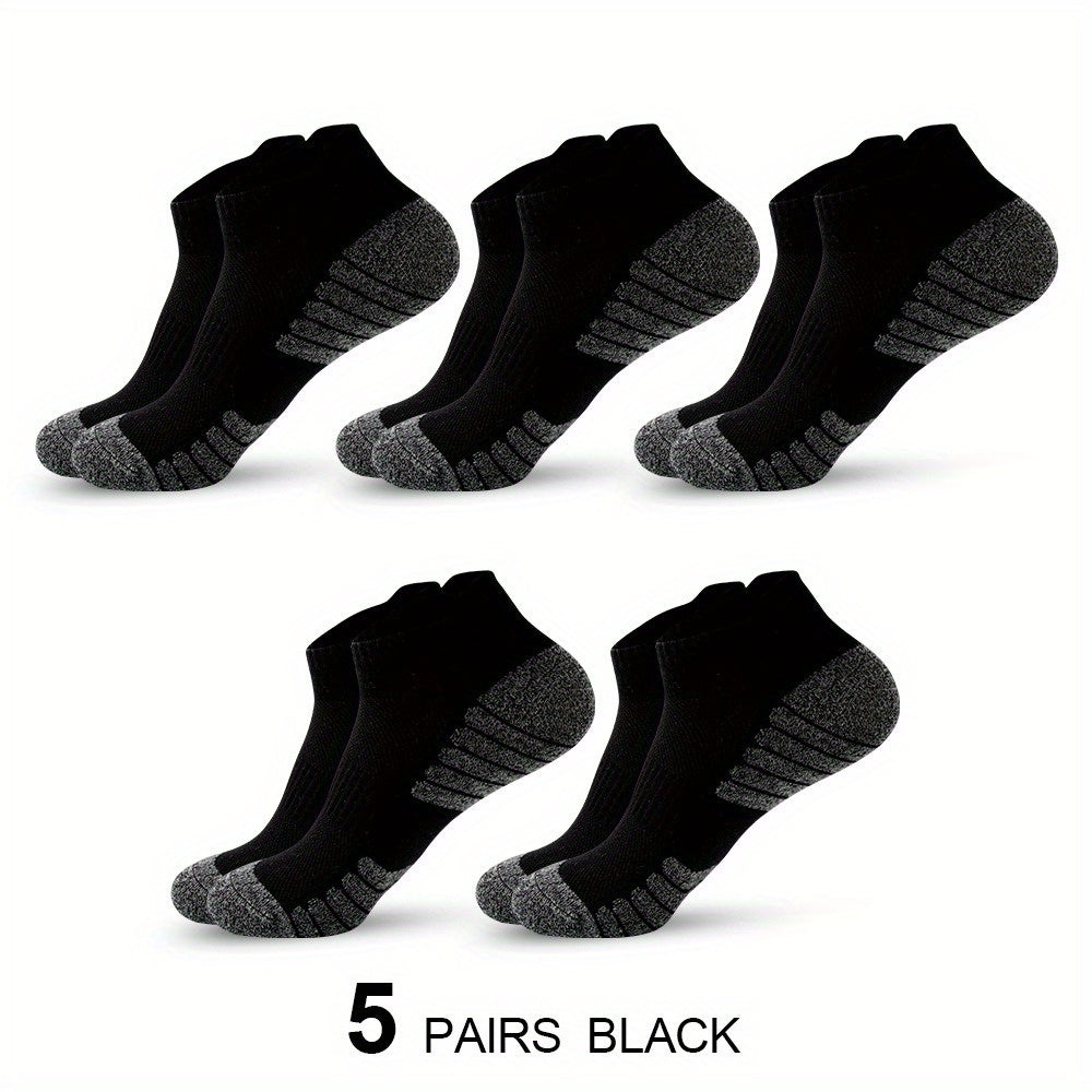 5 Pairs Men's Ankle Socks Deodorant Sweat Breathable Cotton