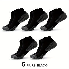 5 Pairs Men's Ankle Socks Deodorant Sweat Breathable Cotton