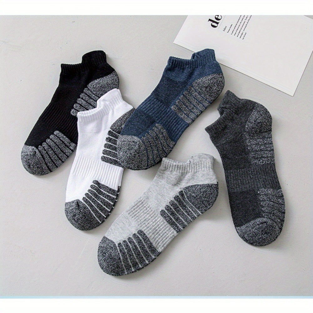 5 Pairs Men's Ankle Socks Deodorant Sweat Breathable Cotton