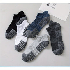 5 Pairs Men's Ankle Socks Deodorant Sweat Breathable Cotton