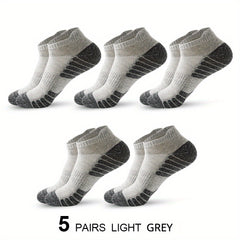 5 Pairs Men's Ankle Socks Deodorant Sweat Breathable Cotton
