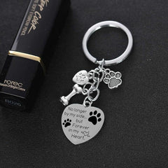 Dog Paw Bone Pendant Keychain Stainless Steel Key Chain Keyring Gift