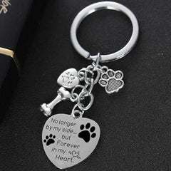 Dog Paw Bone Pendant Keychain Stainless Steel Key Chain Keyring Gift