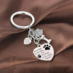 Dog Paw Bone Pendant Keychain Stainless Steel Key Chain Keyring Gift