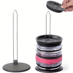 Tumbler Lid Organizer Space Saving Vertical Lids Storage Rack For Up To 10 Lids