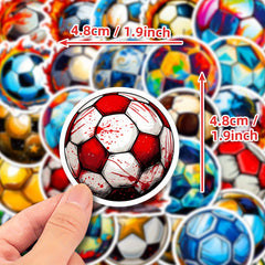50pcs Football Stickers Football Sports Cartoons Football Graffiti Decorations