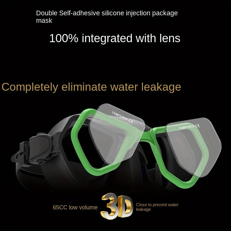 Professional Diving Goggles Tempered Glass Lens Silicone Diving Goggles