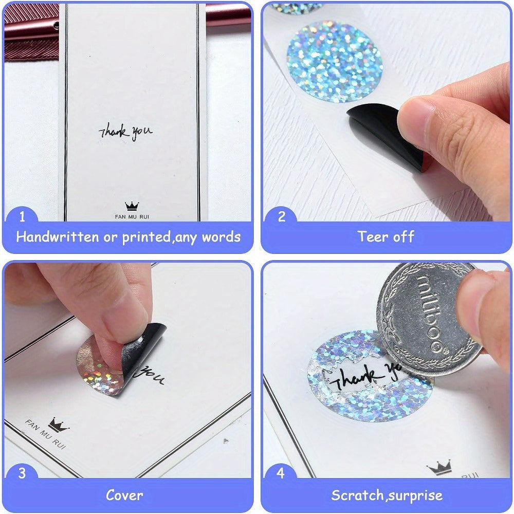 Round Hologram Glitter Stickers for Lottery Games