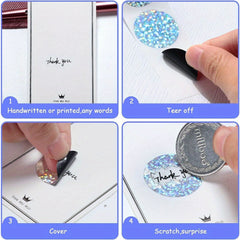 Round Hologram Glitter Stickers for Lottery Games