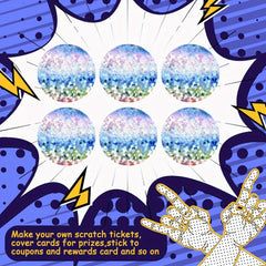 Round Hologram Glitter Stickers for Lottery Games
