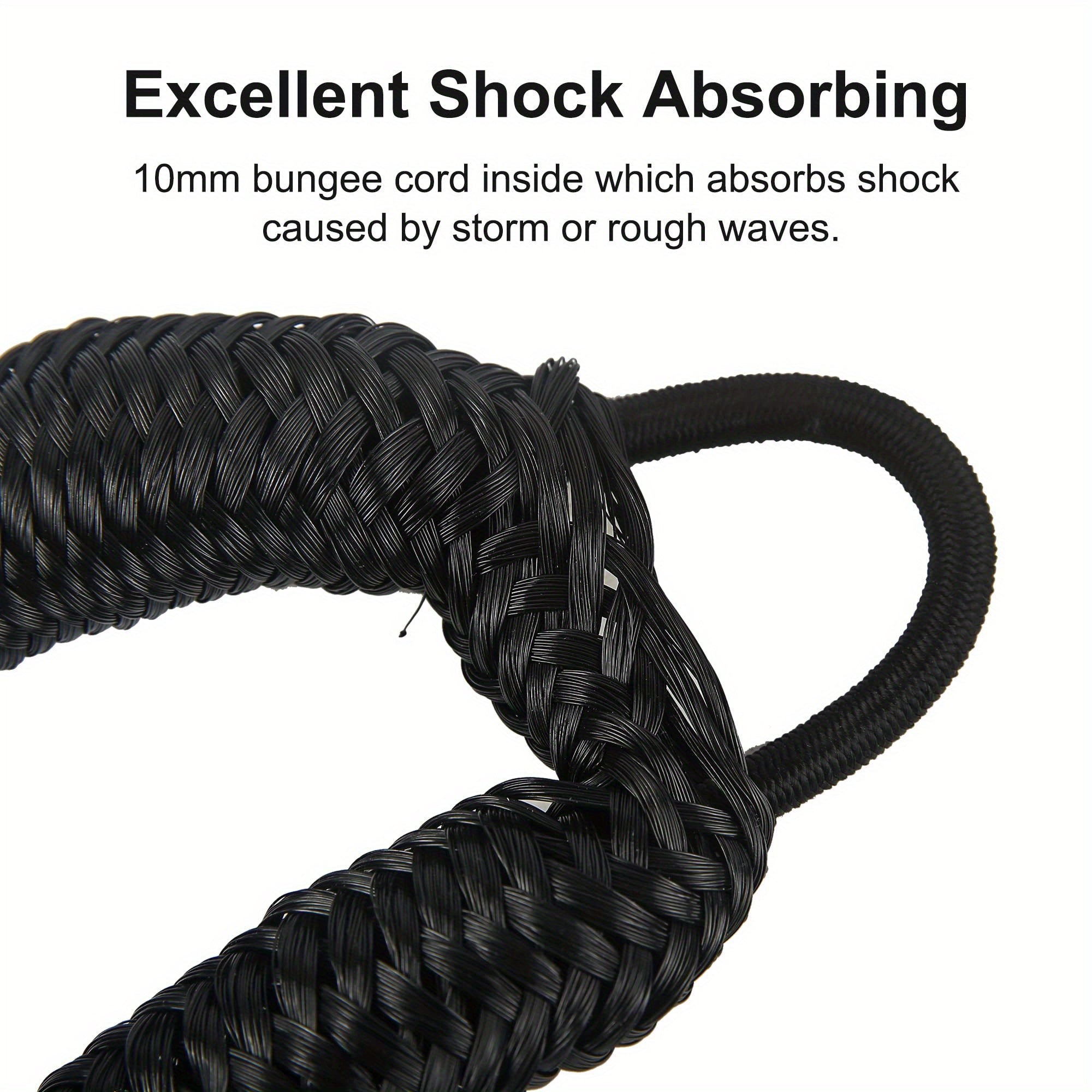 1pc Dock Ropes With Stainless Steel Clip Braided Boat Anchor Rope Mooring Rope