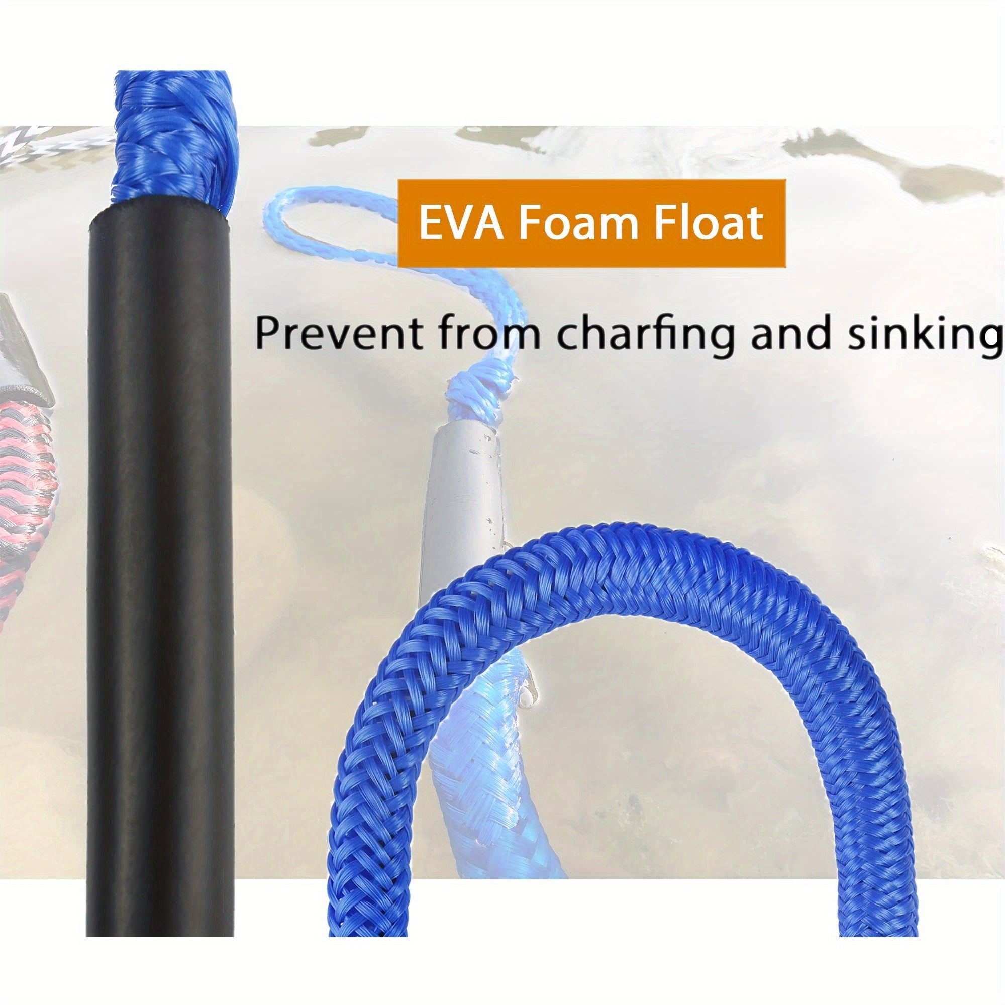 1pc Dock Ropes With Stainless Steel Clip Braided Boat Anchor Rope Mooring Rope