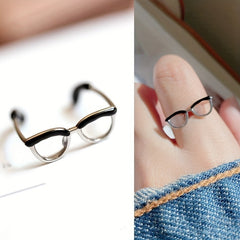 Funny Glasses Pattern Opening Ring Personalized Gift Ornament Accessory Jewelry