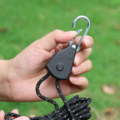 2pcs Camping Tent Canopy Rope Pulley Adjuster Reflective Rope