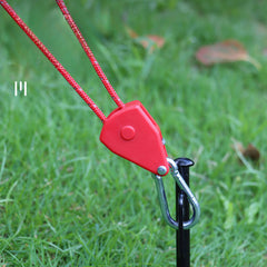 2pcs Camping Tent Canopy Rope Pulley Adjuster Reflective Rope