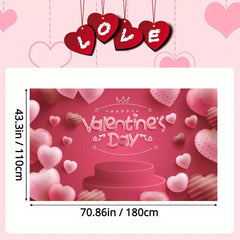 Happy Heart Signs Hanging Backdrop Banner Photo Background Party Decorations