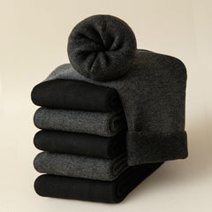 Men's Fleece Lined Snow Socks - Winter Outdoor Warm Floor Socks