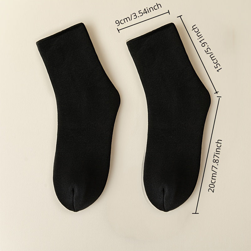 Men's Fleece Lined Snow Socks - Winter Outdoor Warm Floor Socks