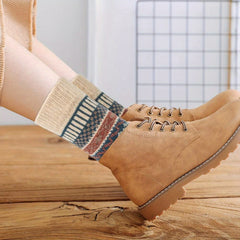 5Pairs Vintage Wool Socks Winter Warm Socks for Women Men