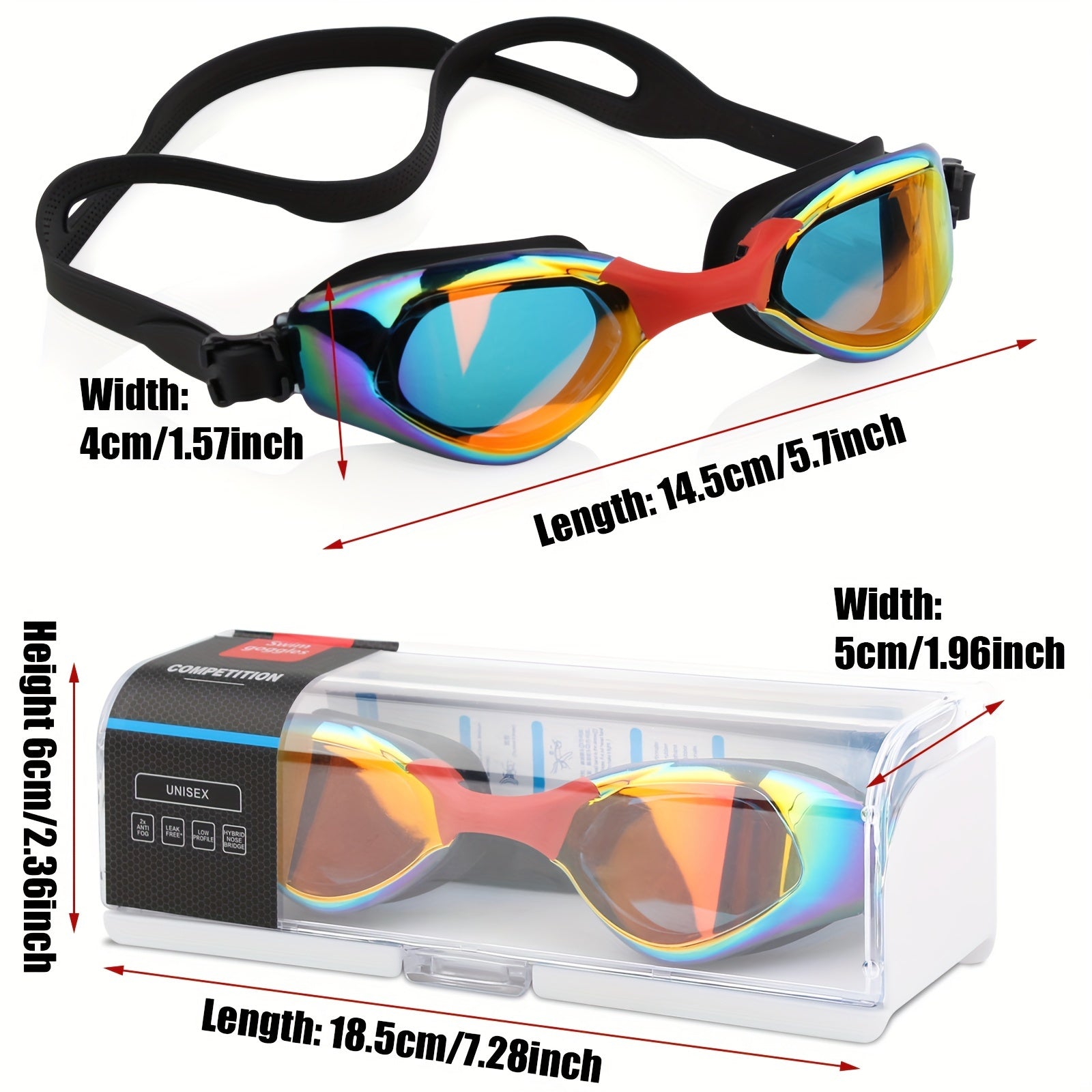 Waterproof Anti Fog Swim Goggles for Adults - Women and Men