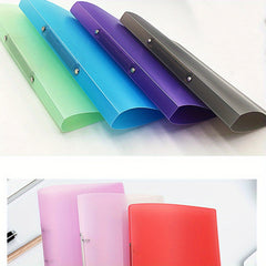 Candy Transparent File Folder O-shaped 2 Holes A4 Data Storage Binder