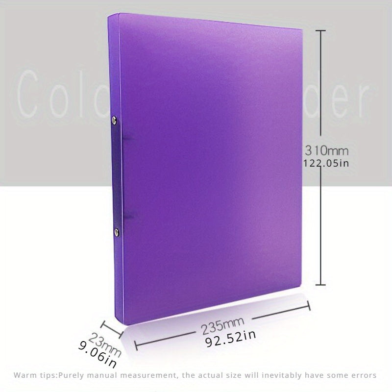 Candy Transparent File Folder O-shaped 2 Holes A4 Data Storage Binder