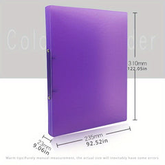 Candy Transparent File Folder O-shaped 2 Holes A4 Data Storage Binder