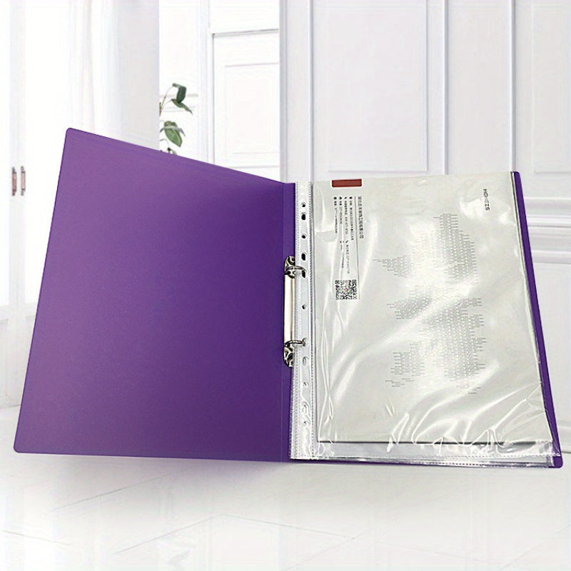 Candy Transparent File Folder O-shaped 2 Holes A4 Data Storage Binder