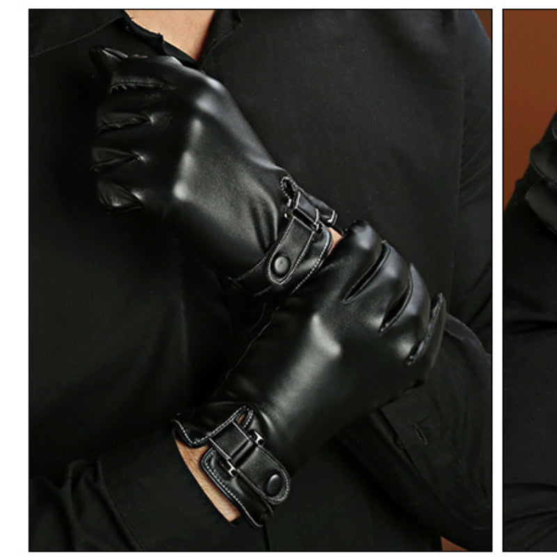 Men's Winter Windproof Velvet Lined Gloves Waterproof Thickened Warm