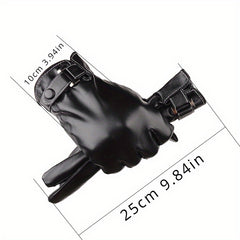 Men's Winter Windproof Velvet Lined Gloves Waterproof Thickened Warm