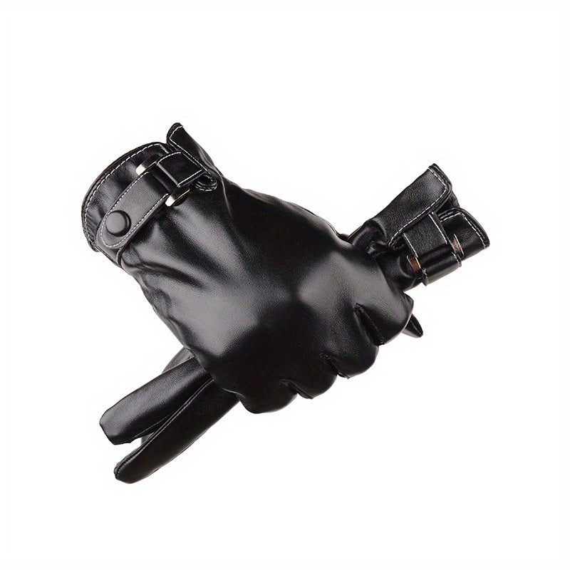 Men's Winter Windproof Velvet Lined Gloves Waterproof Thickened Warm