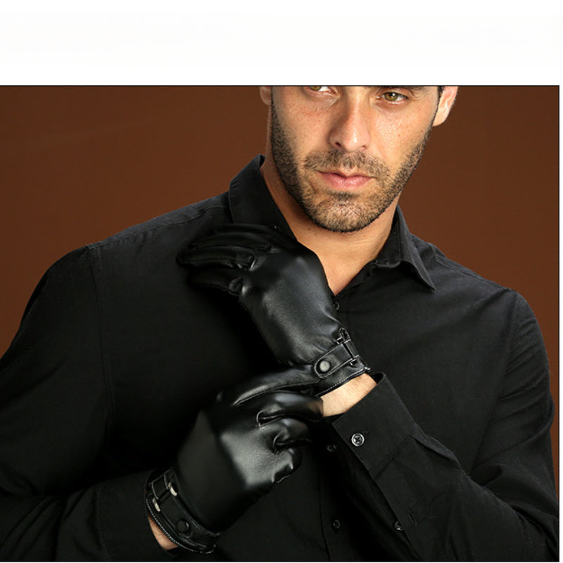 Men's Winter Windproof Velvet Lined Gloves Waterproof Thickened Warm