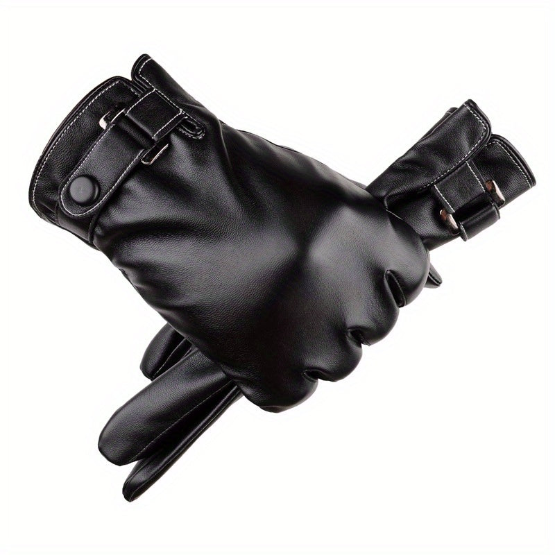 Men's Winter Windproof Velvet Lined Gloves Waterproof Thickened Warm