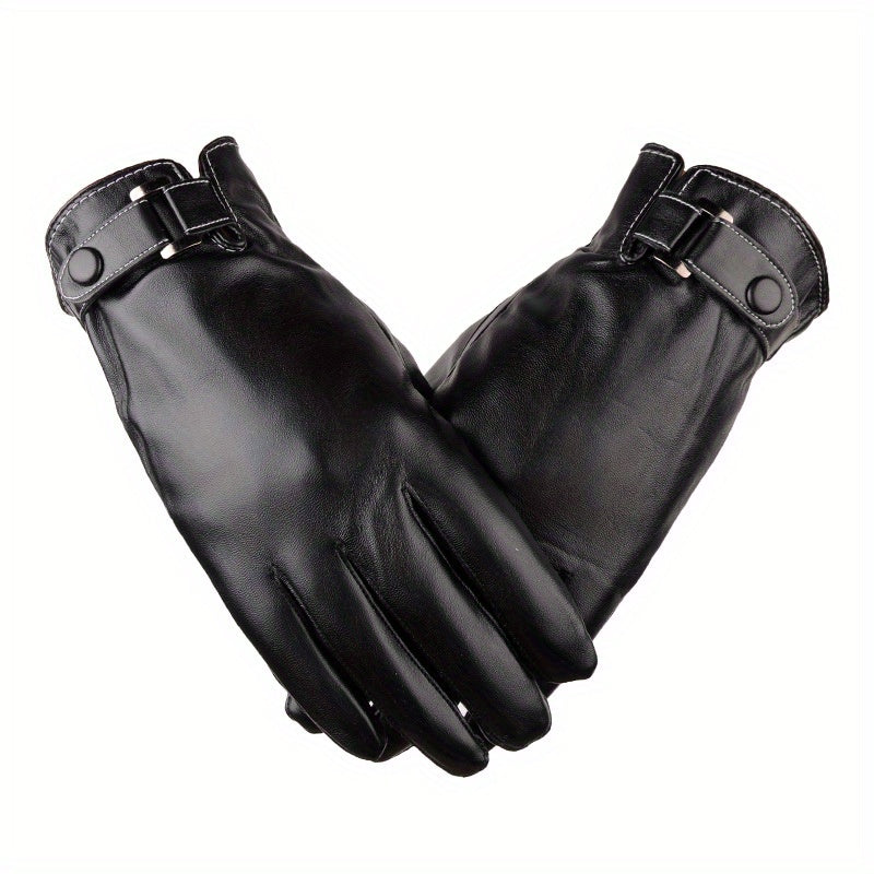 Men's Winter Windproof Velvet Lined Gloves Waterproof Thickened Warm