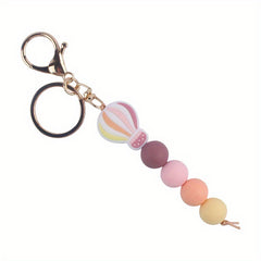 Cute Silicone Beaded Keychain Keyring Cartoon Key Chain