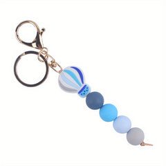 Cute Silicone Beaded Keychain Keyring Cartoon Key Chain