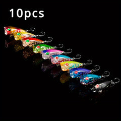 10pcs 3g Mini Popper Floating Fishing Lures Top Water Lures