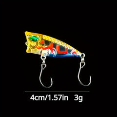 10pcs 3g Mini Popper Floating Fishing Lures Top Water Lures