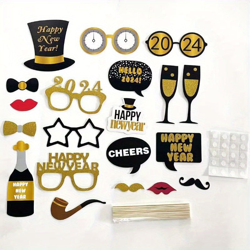 20pcs Party Photo Props Year Funny Decoration Glasses Decor