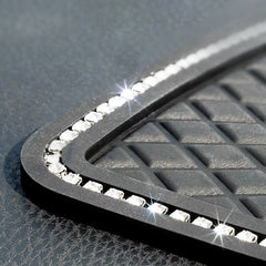 Car Perfume Ornament Rhinestone Non-slip Mat Plaid Pattern Car Decoration
