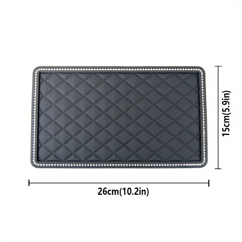 Car Perfume Ornament Rhinestone Non-slip Mat Car Decoration Plaid Mat