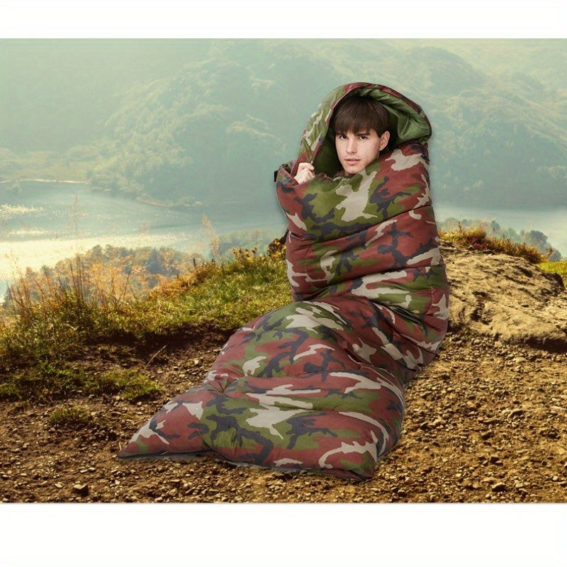 Outdoor Camping Envelope Sleeping Bag Spring Autumn Warm Portable