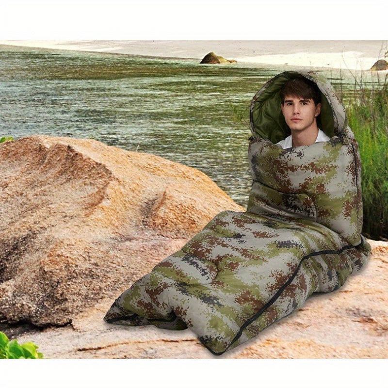 Outdoor Camping Envelope Sleeping Bag Spring Autumn Warm Portable