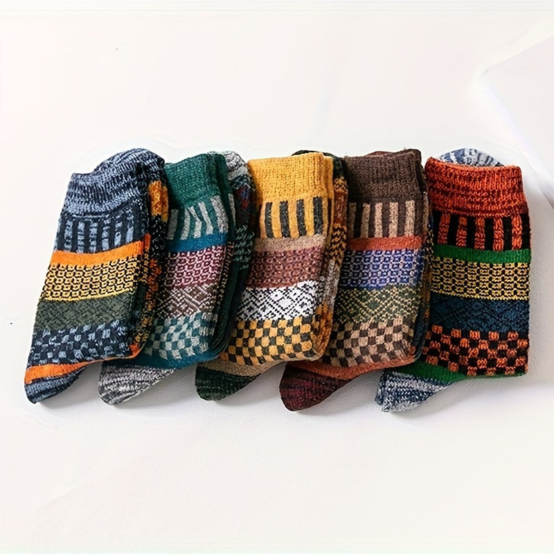 Vintage Crew Socks Comfy Breathable Casual Thermal Socks